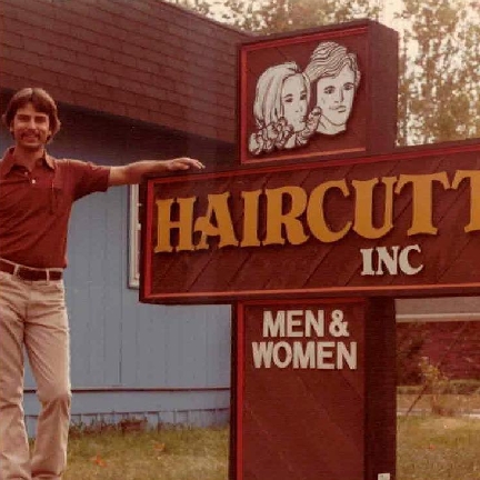 Hair Salon Monument Sign Hand Painted.