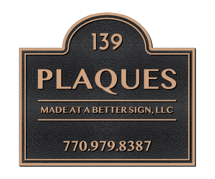 Plaques - Custom Made metal plaques with custom lettering and details.