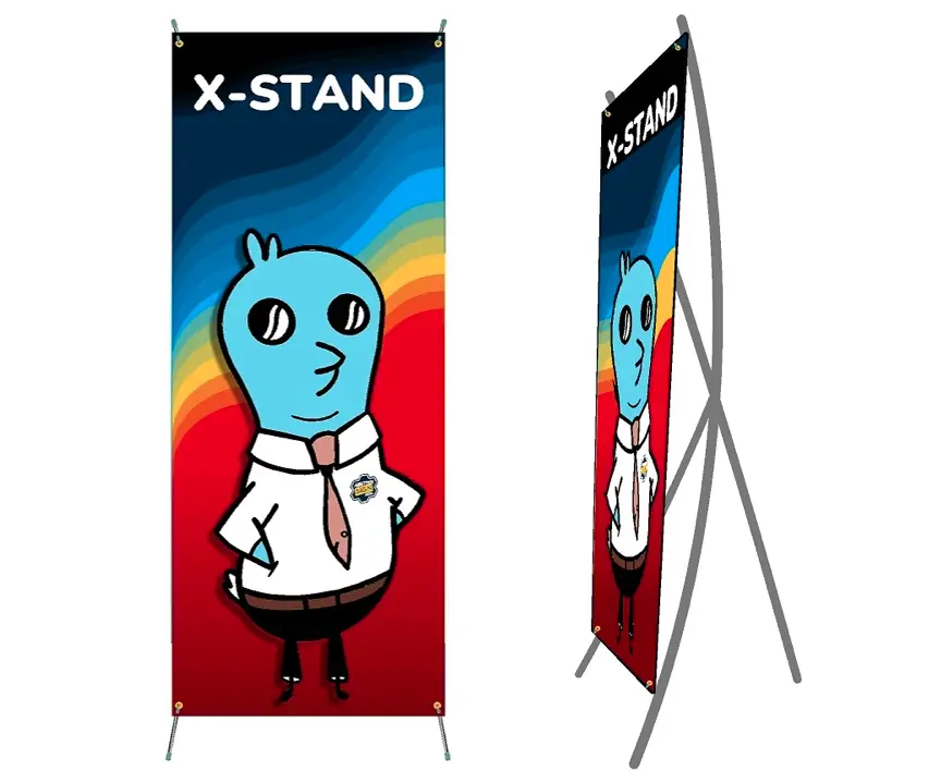 Banners with X stand frames