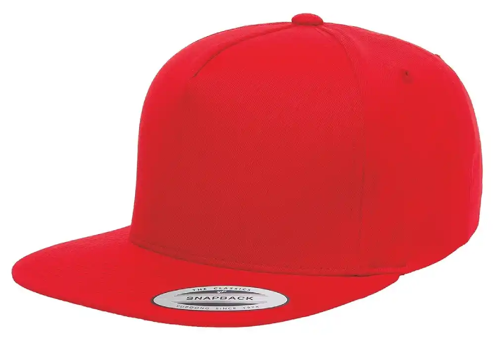 Red snapback hat