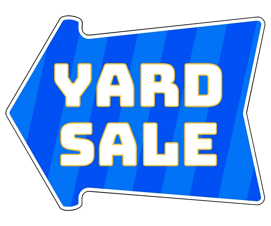 Right Arrow Red Yard Sale Sign