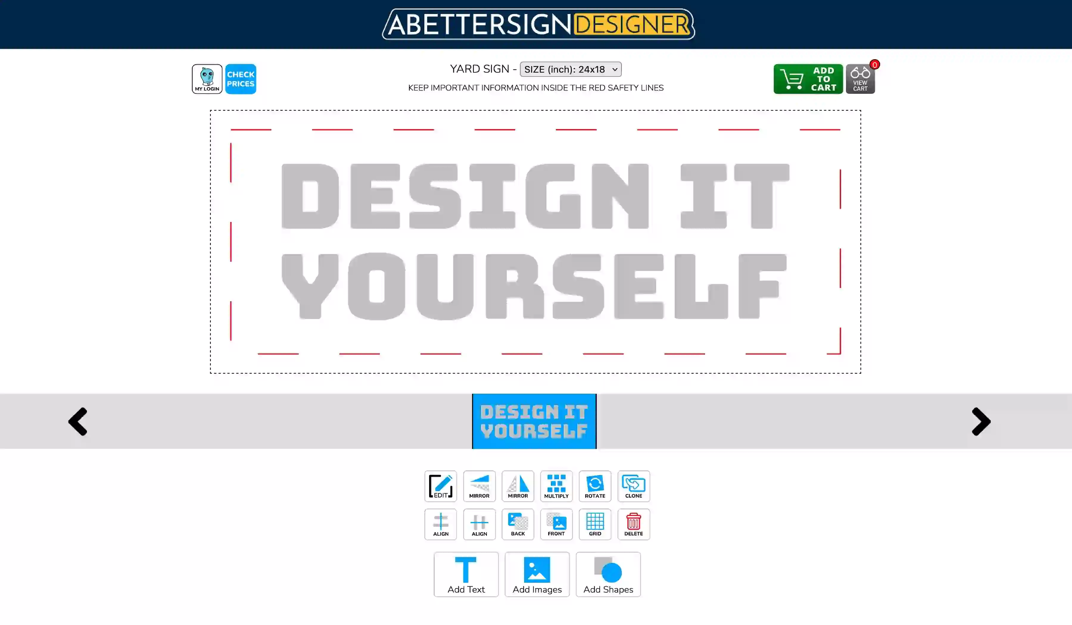 Design signs online with the online designer
