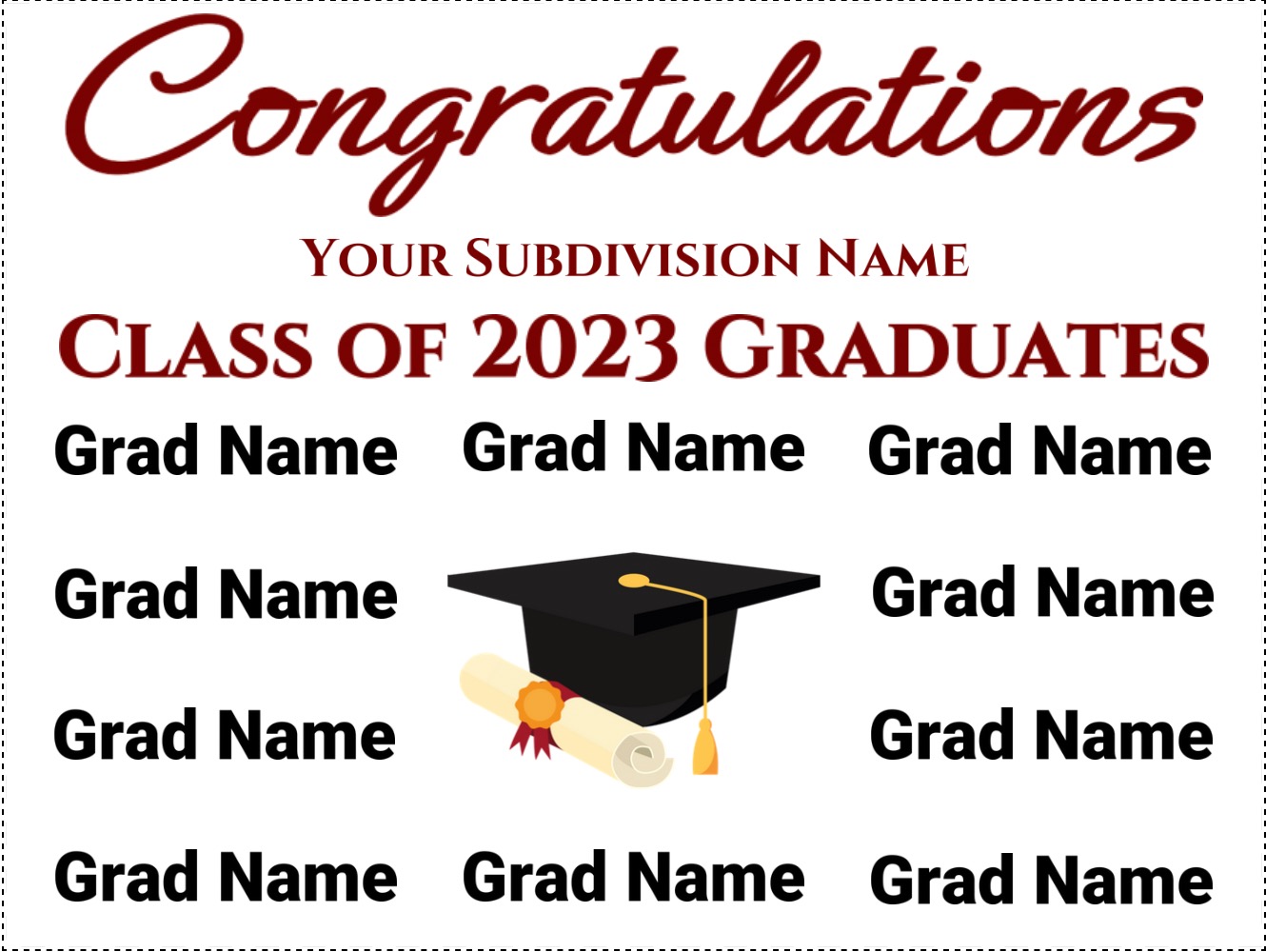subdivision Graduation banner Design 11