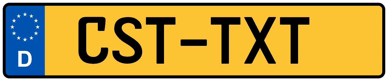 european license plate that says CST-TXT