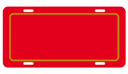 red plate with gold outline