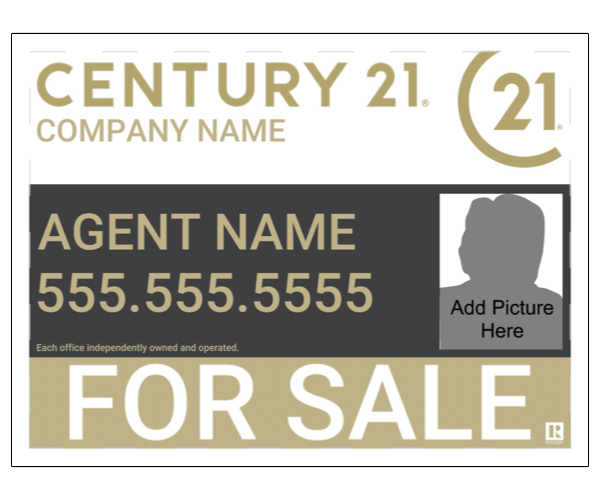 24 X 18 White and Gray YARD SIGN
