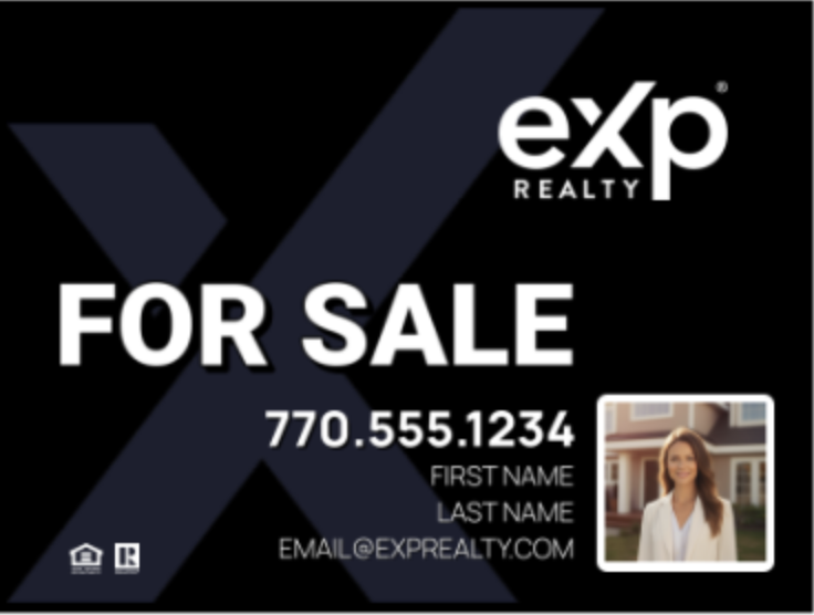 Custom realtor yard sign with Virtual Properties branding