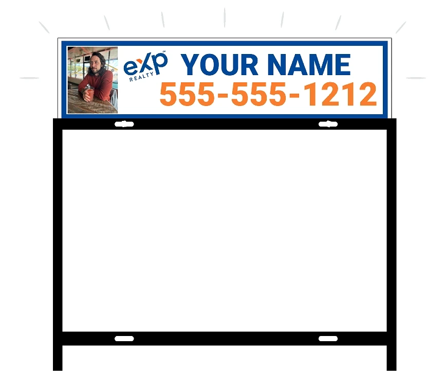 Customizable EXP Rider sign with realtor photo
