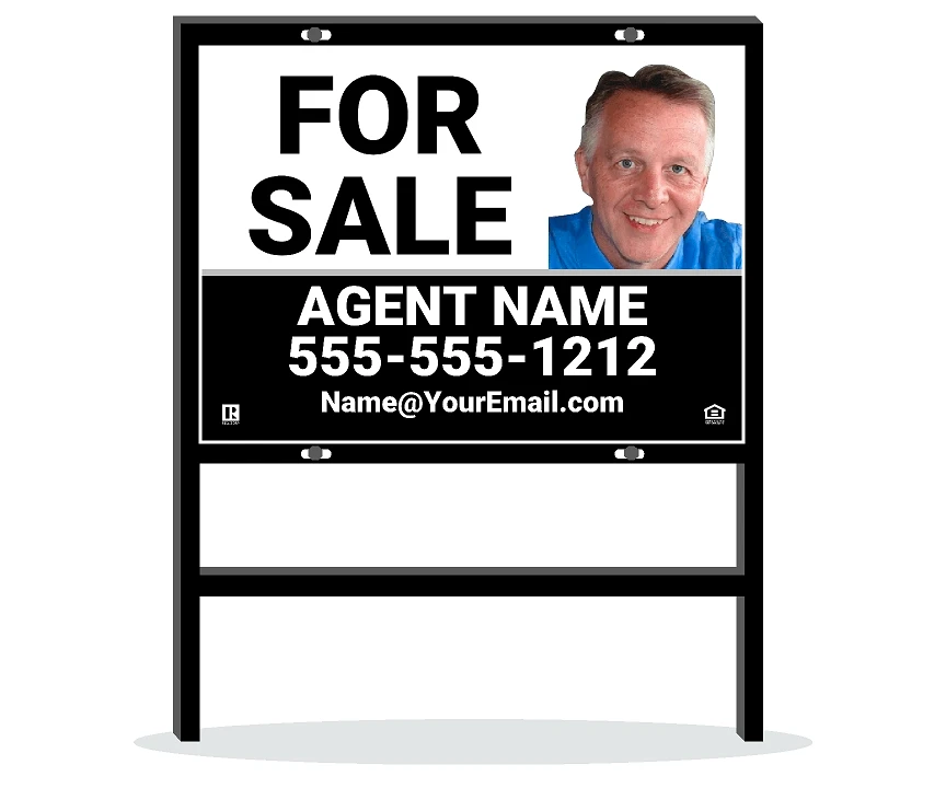 24 X 18 REAL ESTATE YARD SIGN WITH PHOTO and AGENT NAME