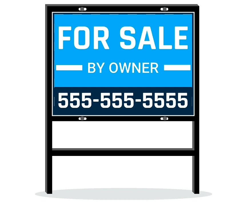 24 x 18 Blue Real Estate Yard Sign for sale by owner