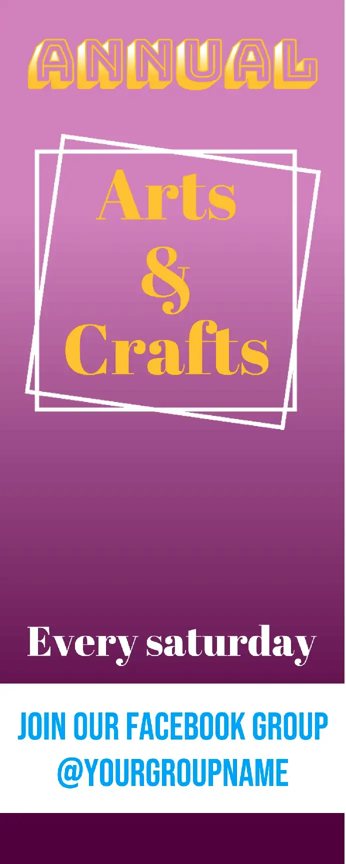 Annual arts & crafts X-stand Banner design