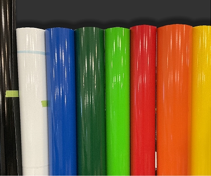 multi color examples of vinyl sticker material
