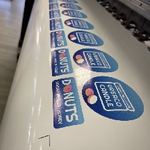 stickers during production