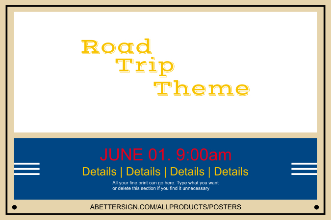Banner - Road Trip Theme - Customizeable template