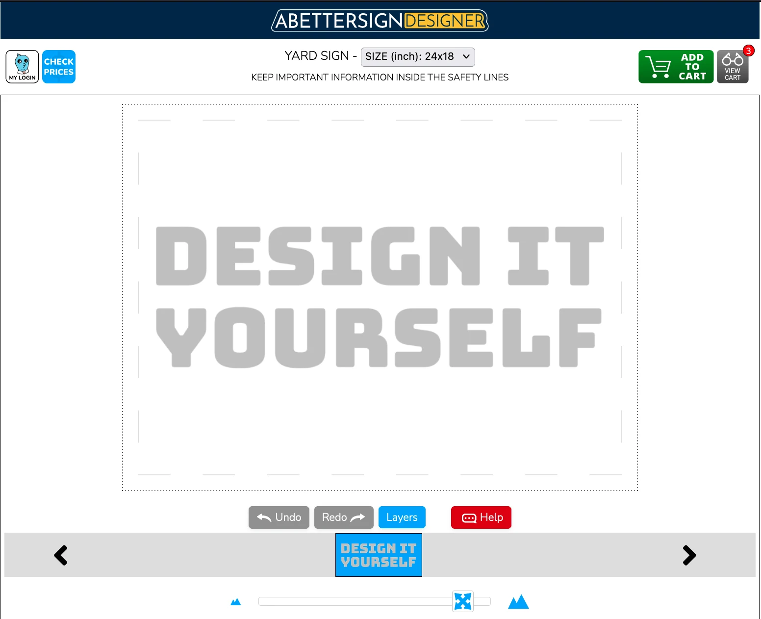 Design signs online with the online designer