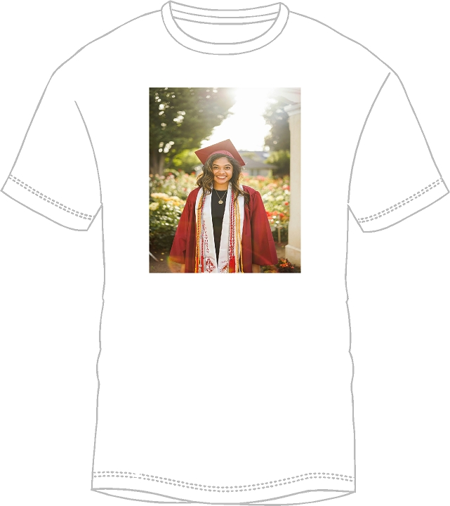 shirt with graduate photo on it
